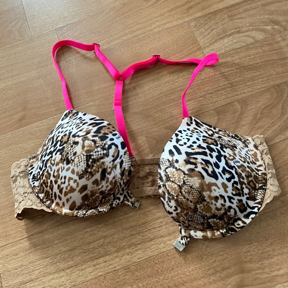 PINK Victoria's Secret Cheetah Print Lace Bra - Picture 5 of 7